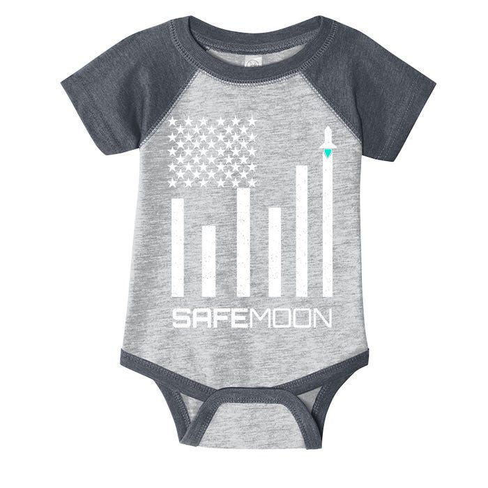 Safemoon To The Moon Crypto Blockchain Flag Infant Baby Jersey Bodysuit