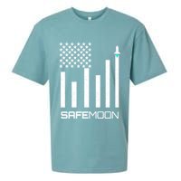 Safemoon To The Moon Crypto Blockchain Flag Sueded Cloud Jersey T-Shirt