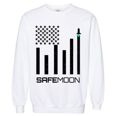 Safemoon To The Moon Crypto Blockchain Flag Garment-Dyed Sweatshirt