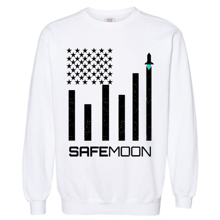 Safemoon To The Moon Crypto Blockchain Flag Garment-Dyed Sweatshirt