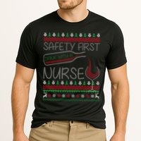 Safety First Drink With A Nurse Ugly Sweater Cooling Performance Crew T-Shirt