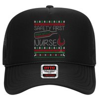 Safety First Drink With A Nurse Ugly Sweater Trucker Hat