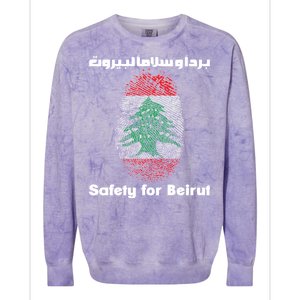 Safety For Beirut Support Lebanon Colorblast Crewneck Sweatshirt