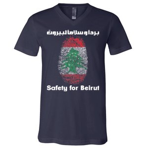 Safety For Beirut Support Lebanon V-Neck T-Shirt