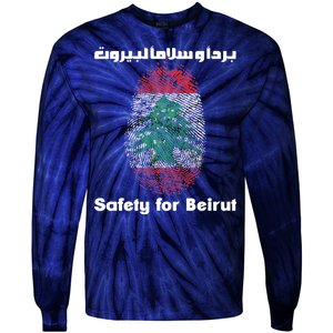 Safety For Beirut Support Lebanon Tie-Dye Long Sleeve Shirt