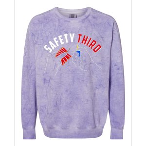 Safety Third Firecrackers Fourth of July Colorblast Crewneck Sweatshirt