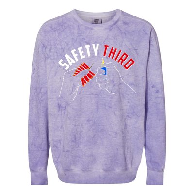 Safety Third Firecrackers Fourth of July Colorblast Crewneck Sweatshirt