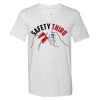 Safety Third Firecrackers Fourth of July V-Neck T-Shirt