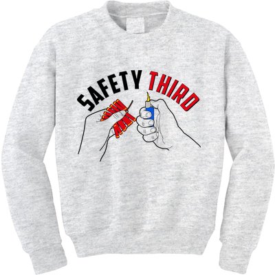 Safety Third Firecrackers Fourth of July Kids Sweatshirt