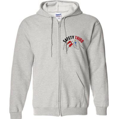 Safety Third Firecrackers Fourth of July Full Zip Hoodie