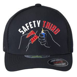 Safety Third Firecrackers Fourth of July Flexfit Unipanel Trucker Cap