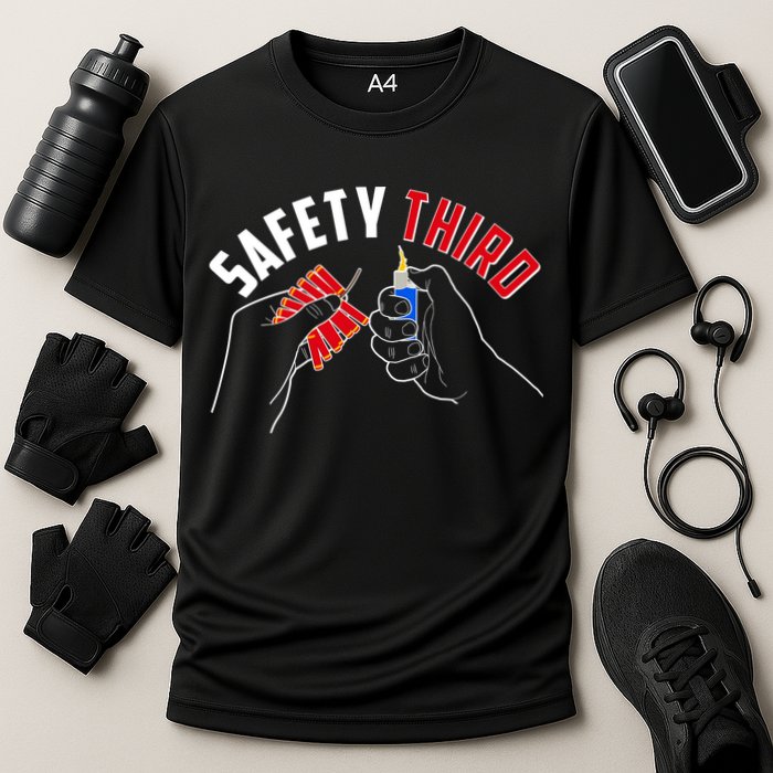Safety Third Firecrackers Fourth of July Performance Shirt
