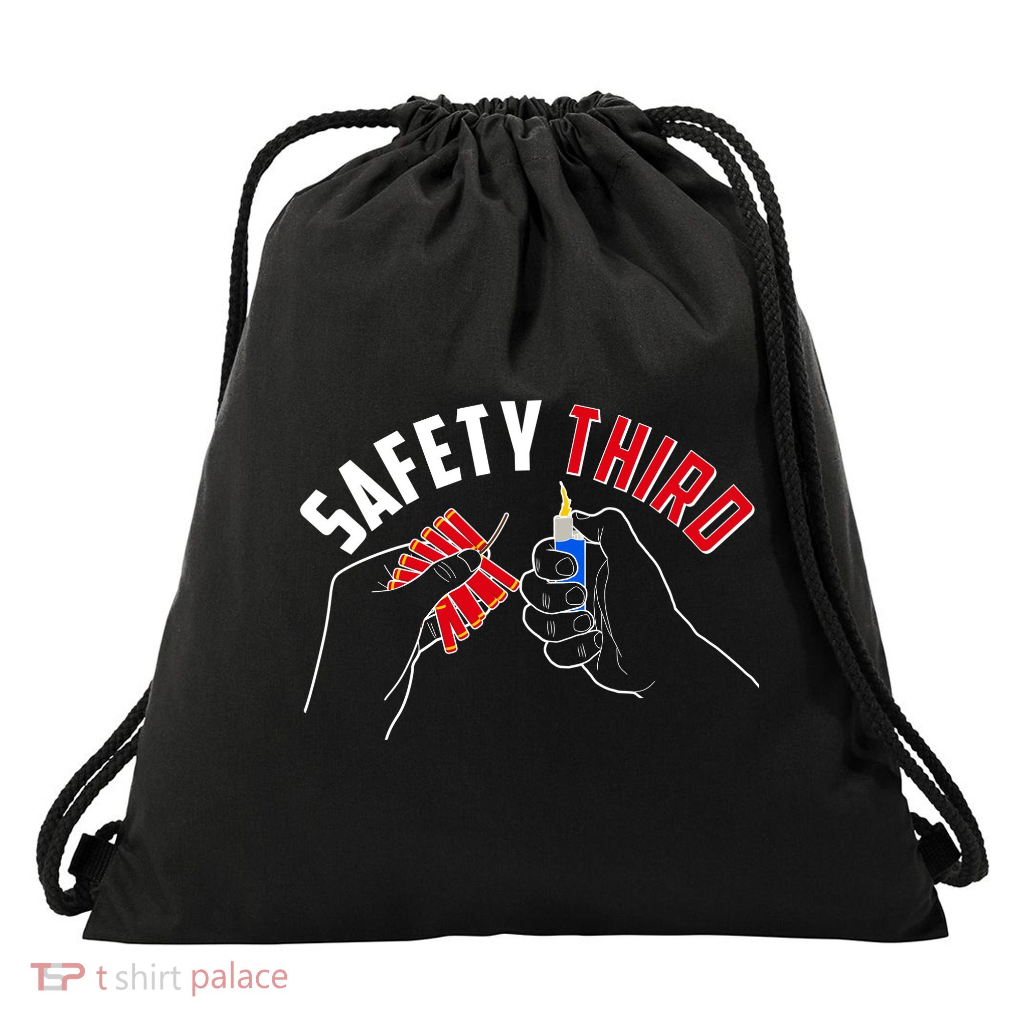 Safety Third Firecrackers Fourth of July Drawstring Bag