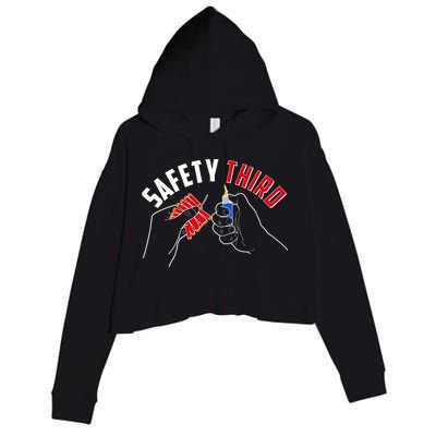 Safety Third Firecrackers Fourth of July Crop Fleece Hoodie