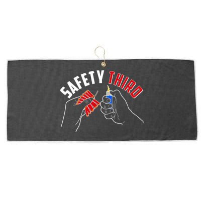 Safety Third Firecrackers Fourth of July Large Microfiber Waffle Golf Towel