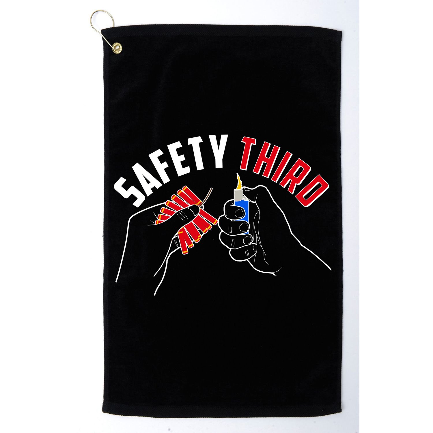 Safety Third Firecrackers Fourth of July Golf Towel