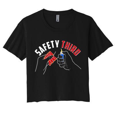 Safety Third Firecrackers Fourth of July Crop Top