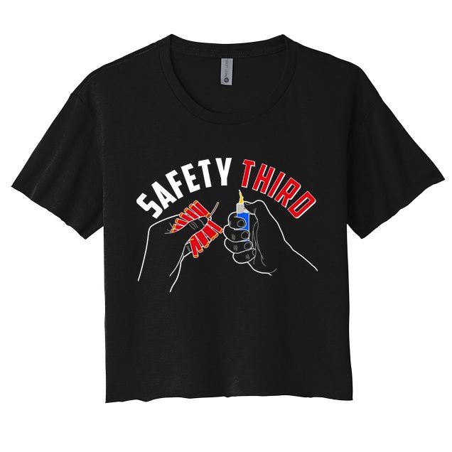 Safety Third Firecrackers Fourth of July Crop Top