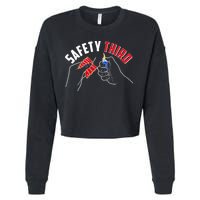 Safety Third Firecrackers Fourth of July Cropped Pullover Crew