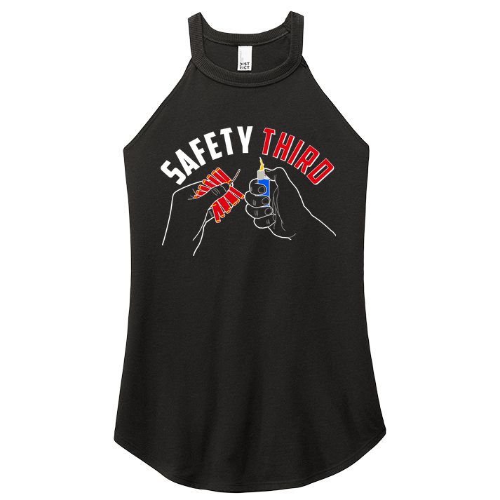 Safety Third Firecrackers Fourth of July Women's Perfect Tri Rocker Tank