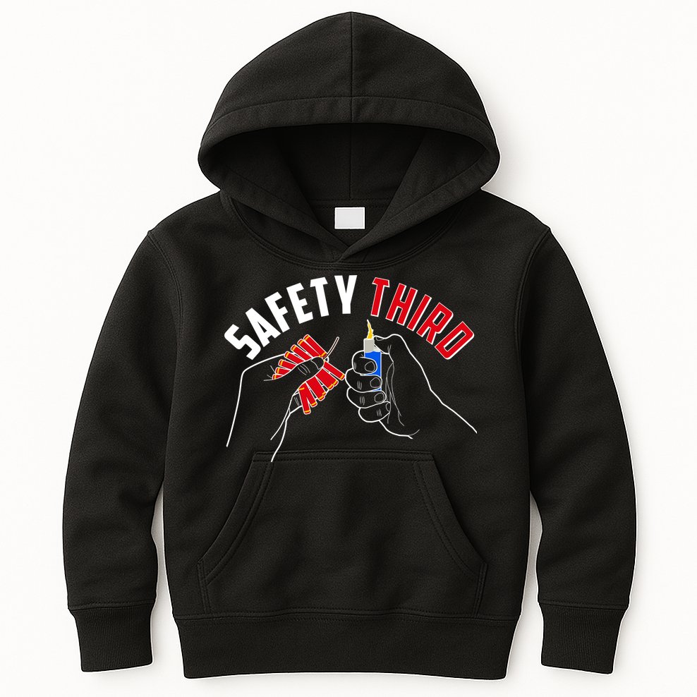 Safety Third Firecrackers Fourth of July Kids Hoodie