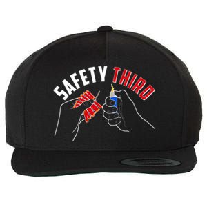 Safety Third Firecrackers Fourth of July Wool Snapback Cap