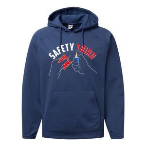 Safety Third Firecrackers Fourth of July Performance Fleece Hoodie