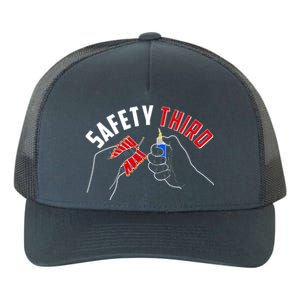 Safety Third Firecrackers Fourth of July Yupoong Adult 5-Panel Trucker Hat