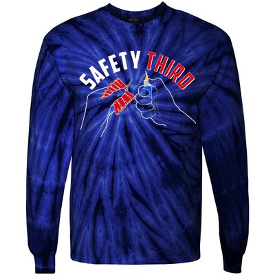 Safety Third Firecrackers Fourth of July Tie-Dye Long Sleeve Shirt