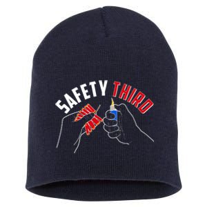 Safety Third Firecrackers Fourth of July Short Acrylic Beanie