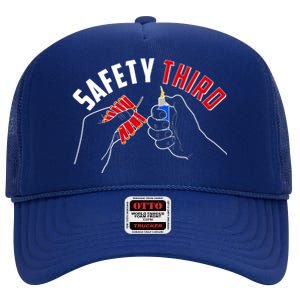 Safety Third Firecrackers Fourth of July High Crown Mesh Back Trucker Hat