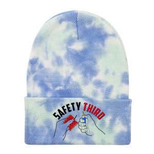 Safety Third Firecrackers Fourth of July Tie Dye 12in Knit Beanie