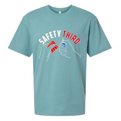 Safety Third Firecrackers Fourth of July Sueded Cloud Jersey T-Shirt