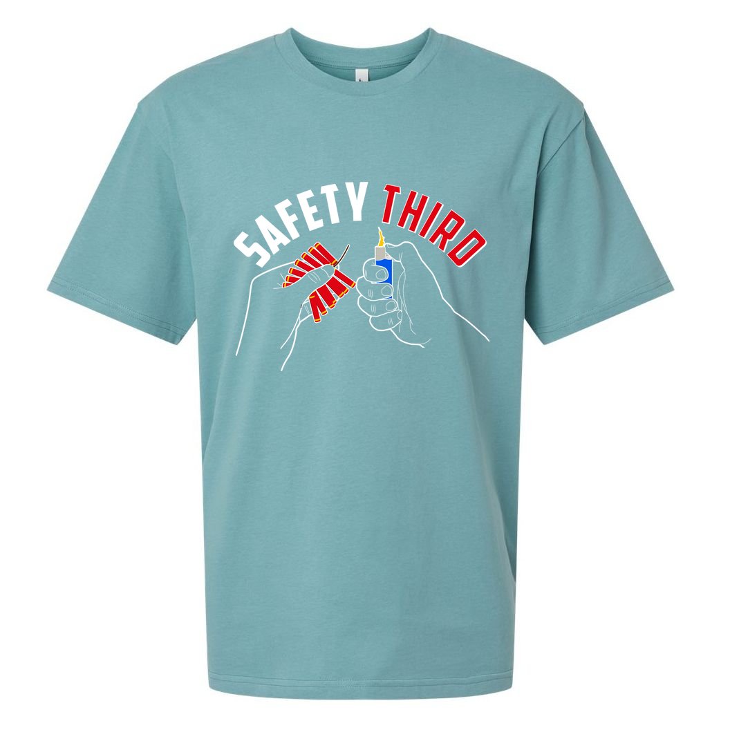 Safety Third Firecrackers Fourth of July Sueded Cloud Jersey T-Shirt