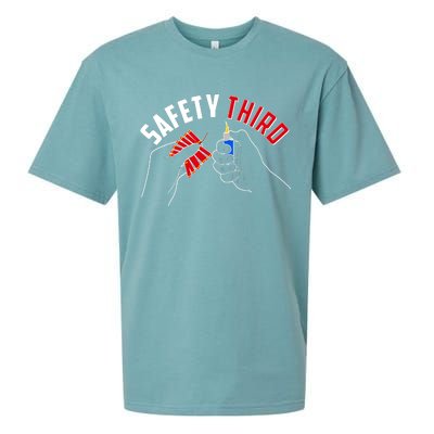 Safety Third Firecrackers Fourth of July Sueded Cloud Jersey T-Shirt