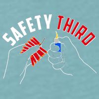 Safety Third Firecrackers Fourth of July Sueded Cloud Jersey T-Shirt