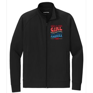 Shes A Good Girl Loves Her Mama Jesus & America Too Groovy Stretch Full-Zip Cadet Jacket