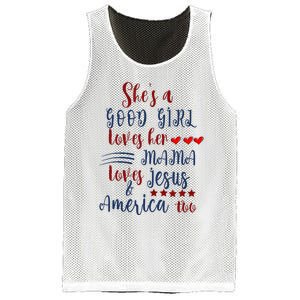 Shes A Good Girl Loves Her Mama Loves Jesus & America Too Mesh Reversible Basketball Jersey Tank