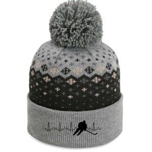 Sports Athlete Goalie Heartbeat Hockey Player Ice Hockey Meaningful Gift The Baniff Cuffed Pom Beanie