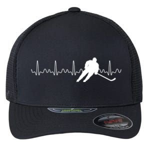 Sports Athlete Goalie Heartbeat Hockey Player Ice Hockey Meaningful Gift Flexfit Unipanel Trucker Cap