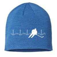 Sports Athlete Goalie Heartbeat Hockey Player Ice Hockey Meaningful Gift Sustainable Beanie