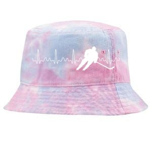 Sports Athlete Goalie Heartbeat Hockey Player Ice Hockey Meaningful Gift Tie-Dyed Bucket Hat