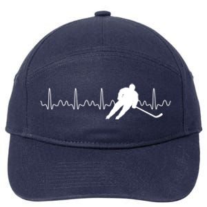 Sports Athlete Goalie Heartbeat Hockey Player Ice Hockey Meaningful Gift 7-Panel Snapback Hat