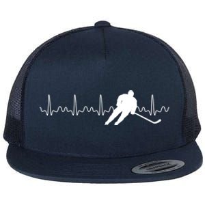 Sports Athlete Goalie Heartbeat Hockey Player Ice Hockey Meaningful Gift Flat Bill Trucker Hat