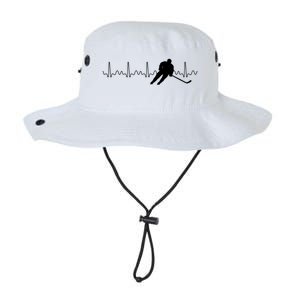 Sports Athlete Goalie Heartbeat Hockey Player Ice Hockey Meaningful Gift Legacy Cool Fit Booney Bucket Hat