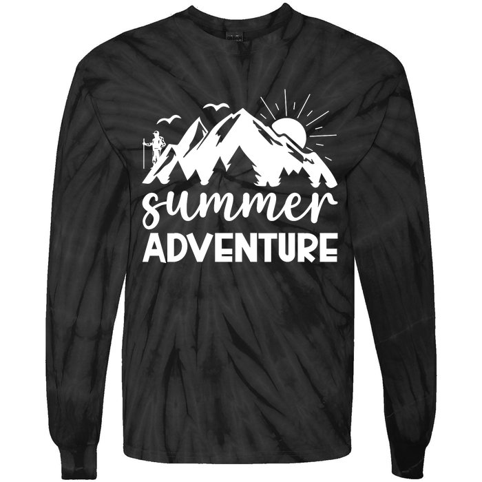 Summer Adventure Graphic Tie-Dye Long Sleeve Shirt