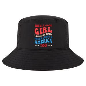 She's A Good Loves Her Mama Jesus & America Too Groovy Cool Comfort Performance Bucket Hat