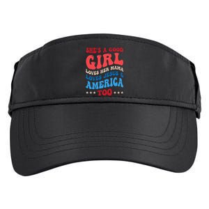 She's A Good Loves Her Mama Jesus & America Too Groovy Adult Drive Performance Visor