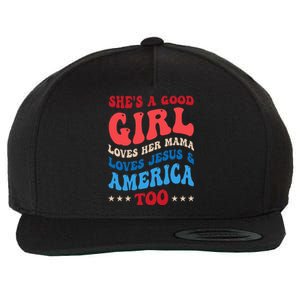 She's A Good Loves Her Mama Jesus & America Too Groovy Wool Snapback Cap