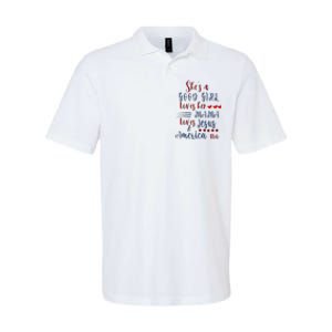 She's A Good Loves Her Mama Loves Jesus & America Too Softstyle Adult Sport Polo